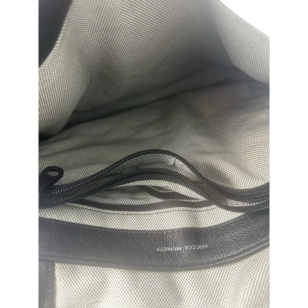 Rebecca Minkoff Edie Flap Medium Leather Shoulder Bag‎ All Black Hardware EUC